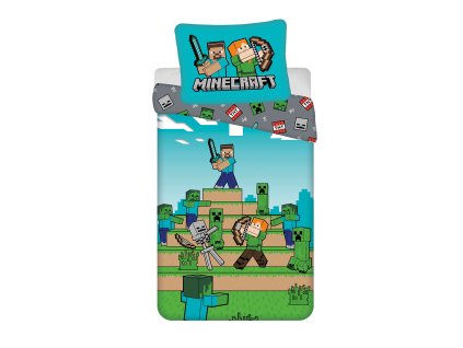 Bavlněné povlečení 140x200 + 70x90 cm - Minecraft "We got this"