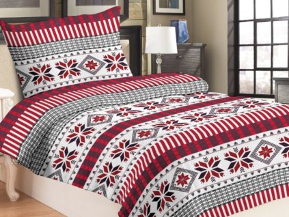 Povlečení mikroplyš 140x200 + 70x90 cm - Severská vločka