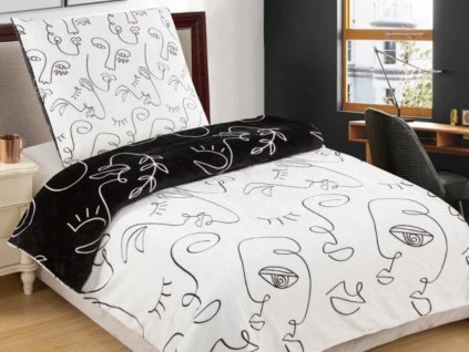 Povlečení mikroplyš 140x200 + 70x90 cm - Face