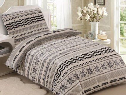 Povlečení mikroplyš 140x200 + 70x90 cm - Flake grey