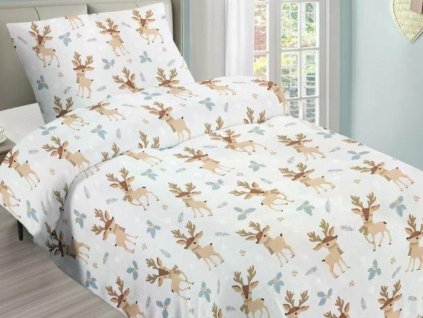 Vánoční mikroplyšové povlečení 140x200 + 70x90 cm - Elliot