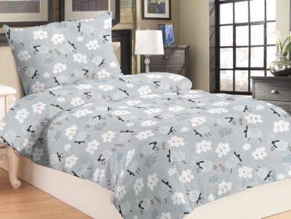 Povlečení mikroplyš 140x200 + 70x90 cm - Ovečka