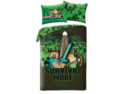 Povlečení z mikrovlákna 140x200 + 70x90 cm - Minecraft "Survival mode"