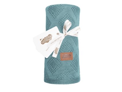Pletená deka do kočárku bambus 80x100 cm - Mayamoo Mint