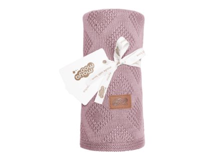 Pletená deka do kočárku bambus 80x100 cm - Mayamoo Růžová