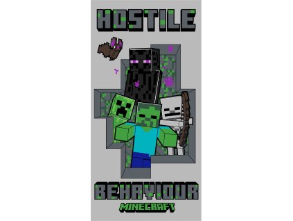 Bavlněná froté osuška 70x140 cm - Minecraft "Hostile Behaviour"