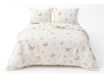 Mušelínové povlečení 140x200 + 70x90 cm - Motýlci3