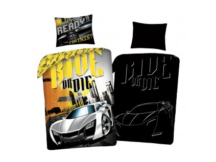 Bavlněné povlečení se svítícím efektem 140x200 + 70x90 cm - Fast & Furious "Are you ready for this?"