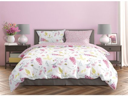 Bavlněné saténové povlečení 140x200 + 70x90 cm - Milagro Verde 019