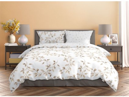 Bavlněné saténové povlečení 140x200 + 70x90 cm - Milagro Verde 021