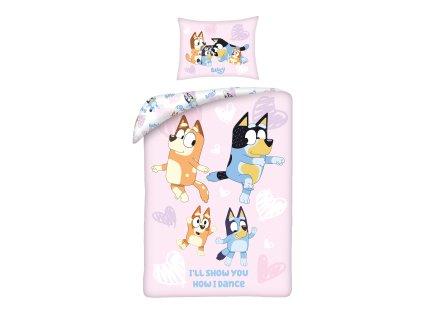 Bavlněné povlečení 140x200 + 70x90 cm - Bluey "Dance"