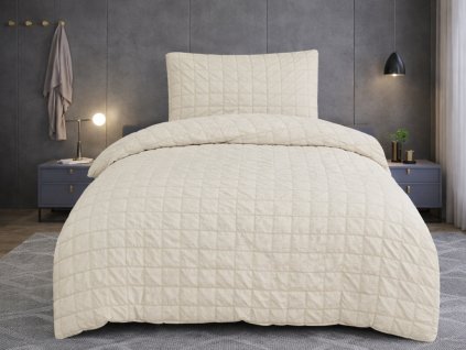 Krepové povlečení 140x200 + 70x90 cm - Naomi béžová