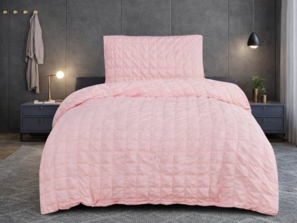 Krepové povlečení 140x200 + 70x90 cm - Naomi růžová2