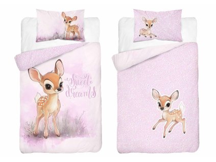 Povlečení do postýlky 100x135 + 40x60 cm - Roztomilý srneček