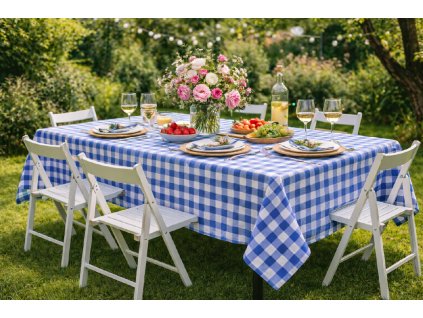 Bavlněný ubrus 150x250 cm WOW Spring - Spring Azurite