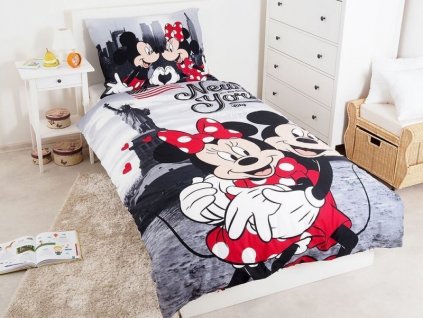 Bavlněné dětské povlečení Mickey a Minnie v New Yorku 140x200