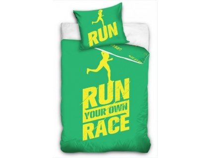 Povlečení Licenční perkálové Run Race Zelené 140x200