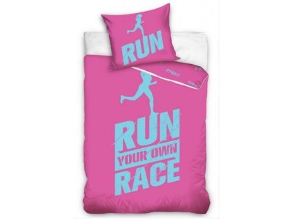 Povlečení Licenční perkálové Run Race Růžové 140x200