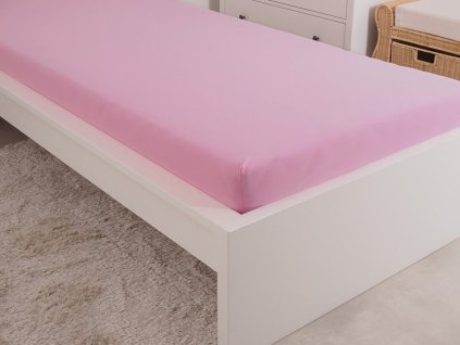 Prostěradlo Jersey česaná bavlna MAKO 90x200 cm – Růžová