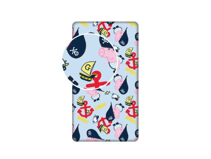 Dětská prostěradla - Bavlněné licenční prostěradlo 90x200 s gumou - Peppa Pig 007 Dětská prostěradla - Bavlněné licenční prostěradlo 90x200 s gumou - Peppa Pig 007