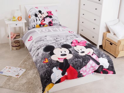 3D fototisk - Bavlněné povlečení 140x200 + 70x90 Mickey a Minnie in Rome 3D fototisk - Bavlněné povlečení 140x200 + 70x90 Mickey a Minnie in Rome