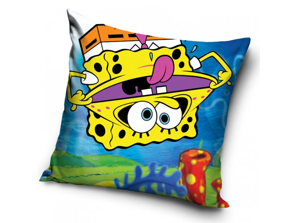 TipTrade Povlak na polštářek 40x40 cm - Sponge Bob Vzhůru nohama