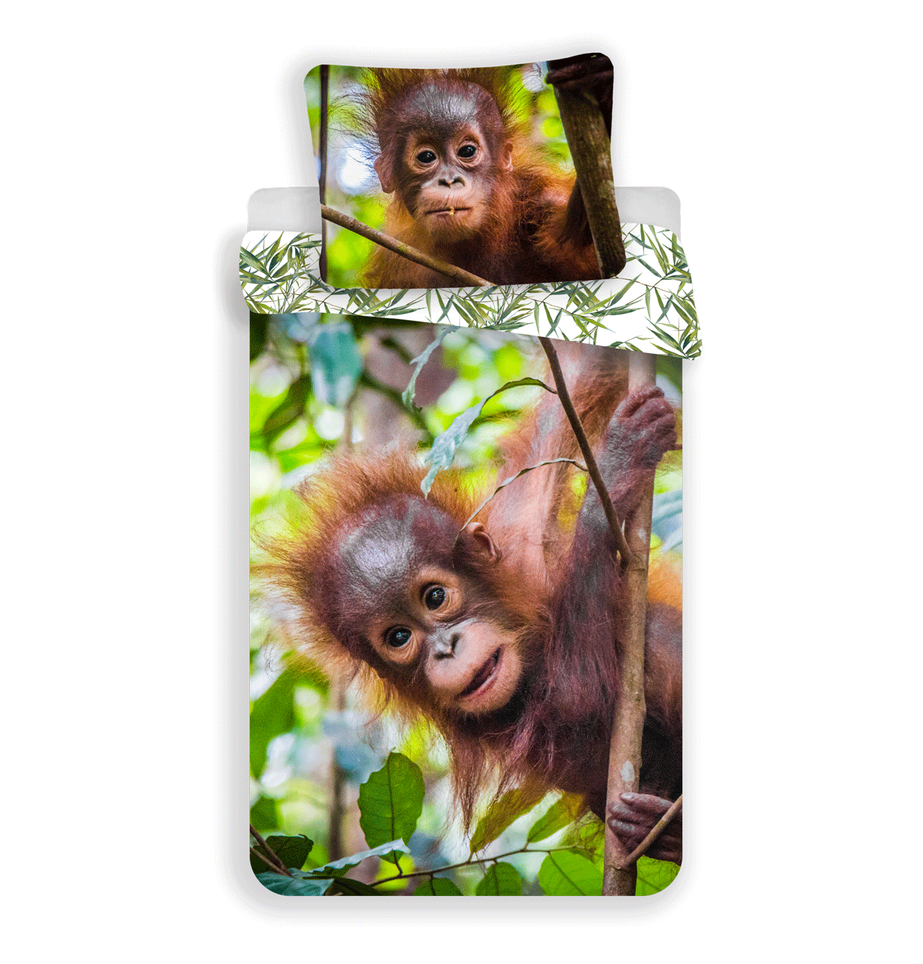 Jerry Fabrics Bavlněné povlečení 140x200 + 70x90 cm - Orangutan 02