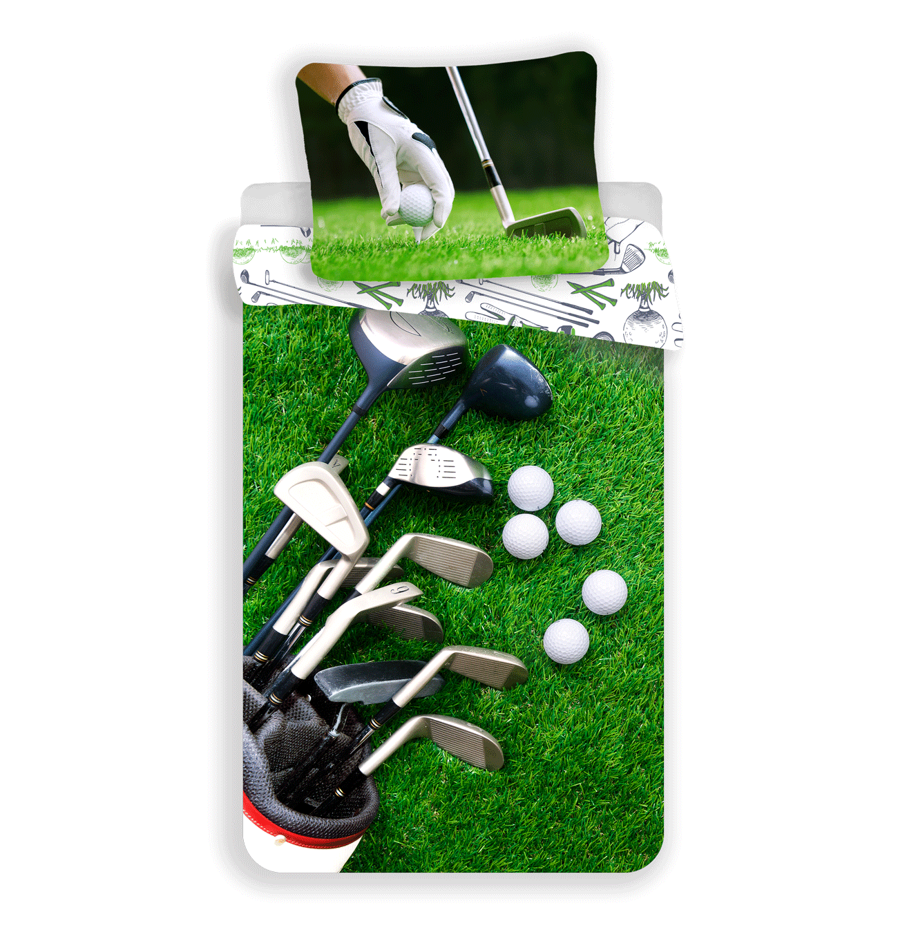 Levně Bavlněné povlečení 140x200 + 70x90 cm - Golf