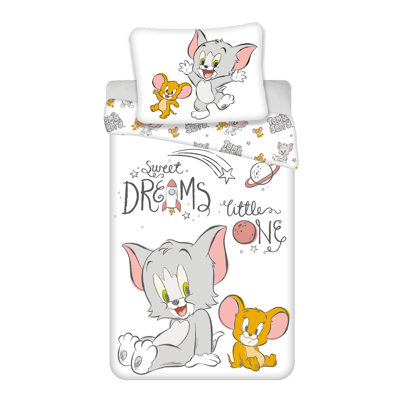 Jerry Fabrics Povlečení do postýlky 100x135 + 40x60 cm - Tom a Jerry TJ050