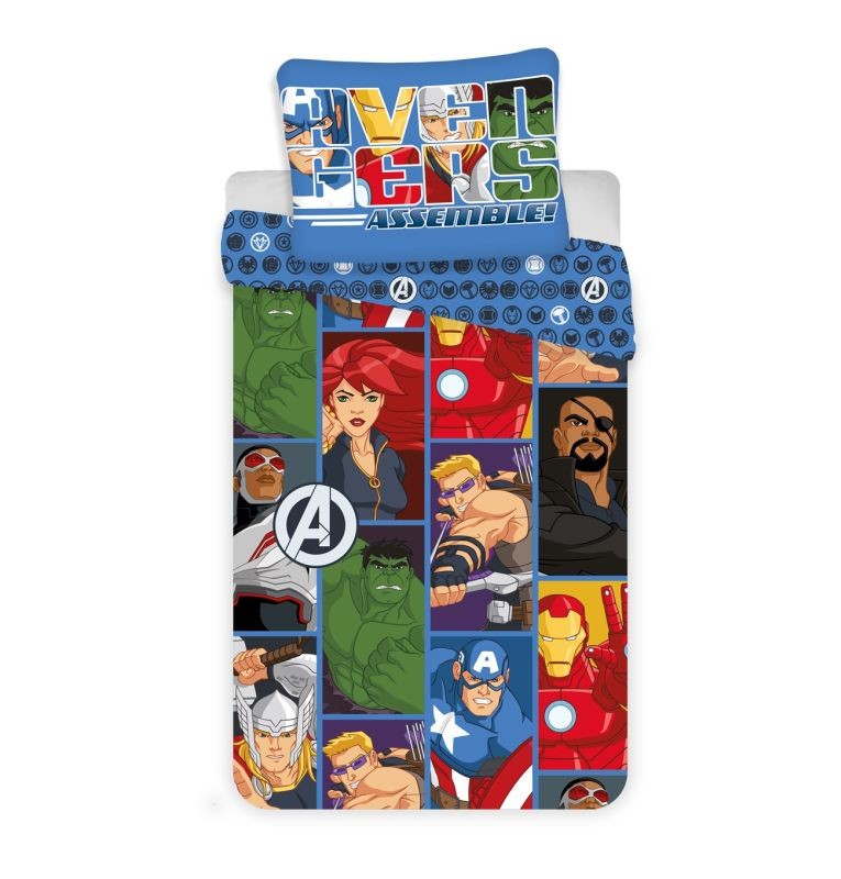 Jerry Fabrics Povlečení z mikrovlákna 140x200 + 70x90 cm - Avengers D3