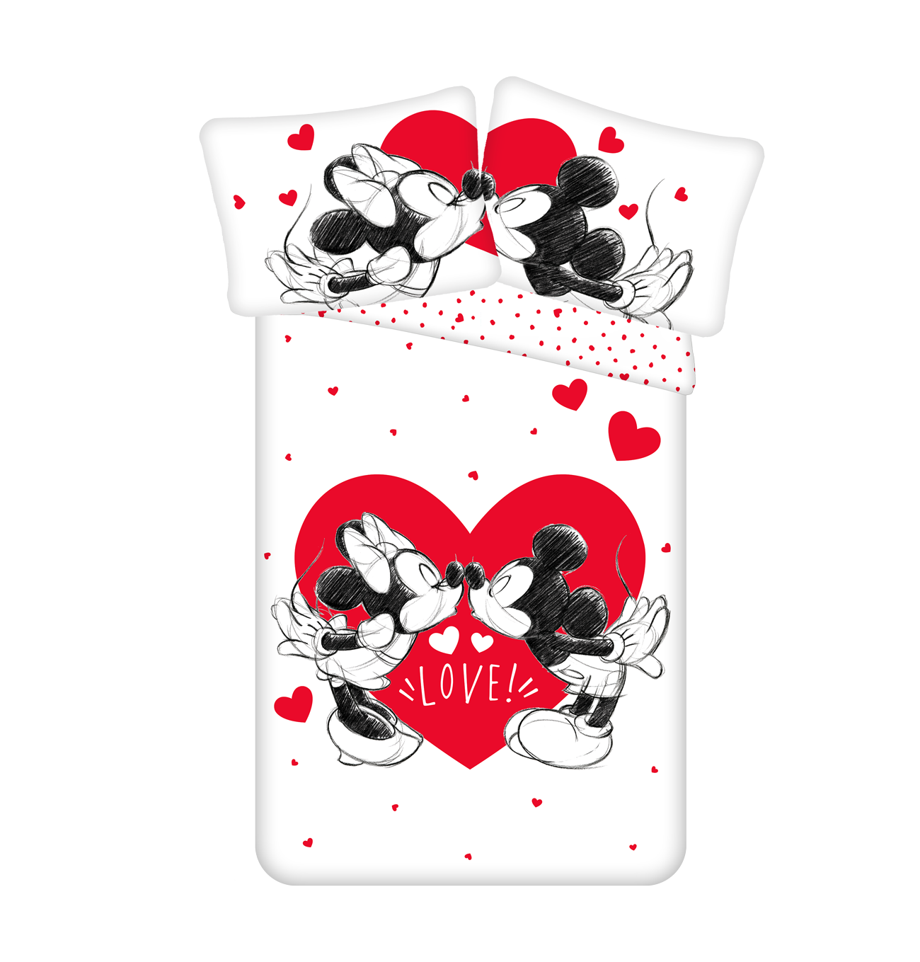 Jerry Fabrics Bavlněné povlečení 140x200 + 70x90 cm - Mickey a Minnie 