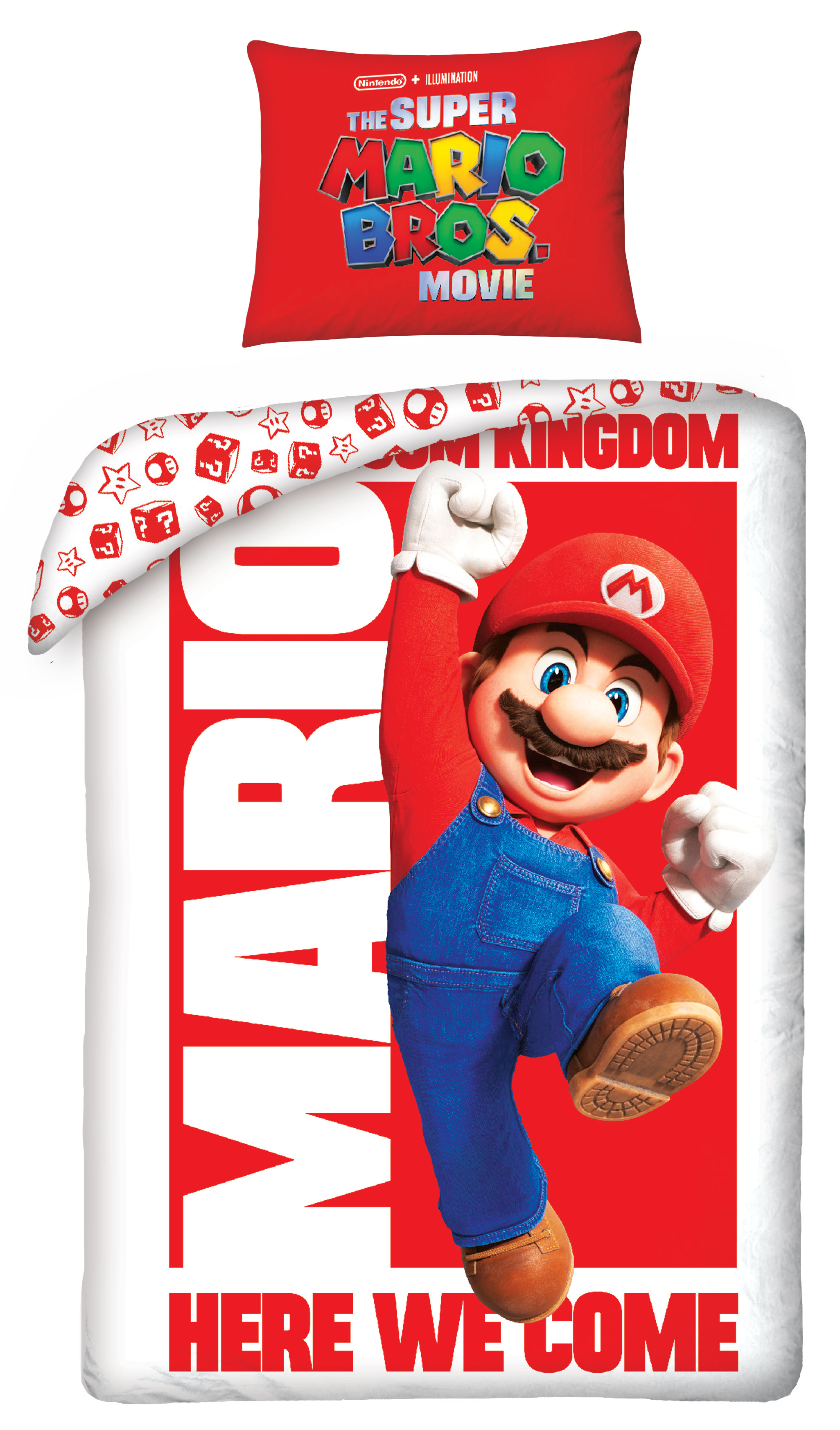 Halantex Bavlněné povlečení 140x200 + 70x90 cm - Super Mario - Here we come