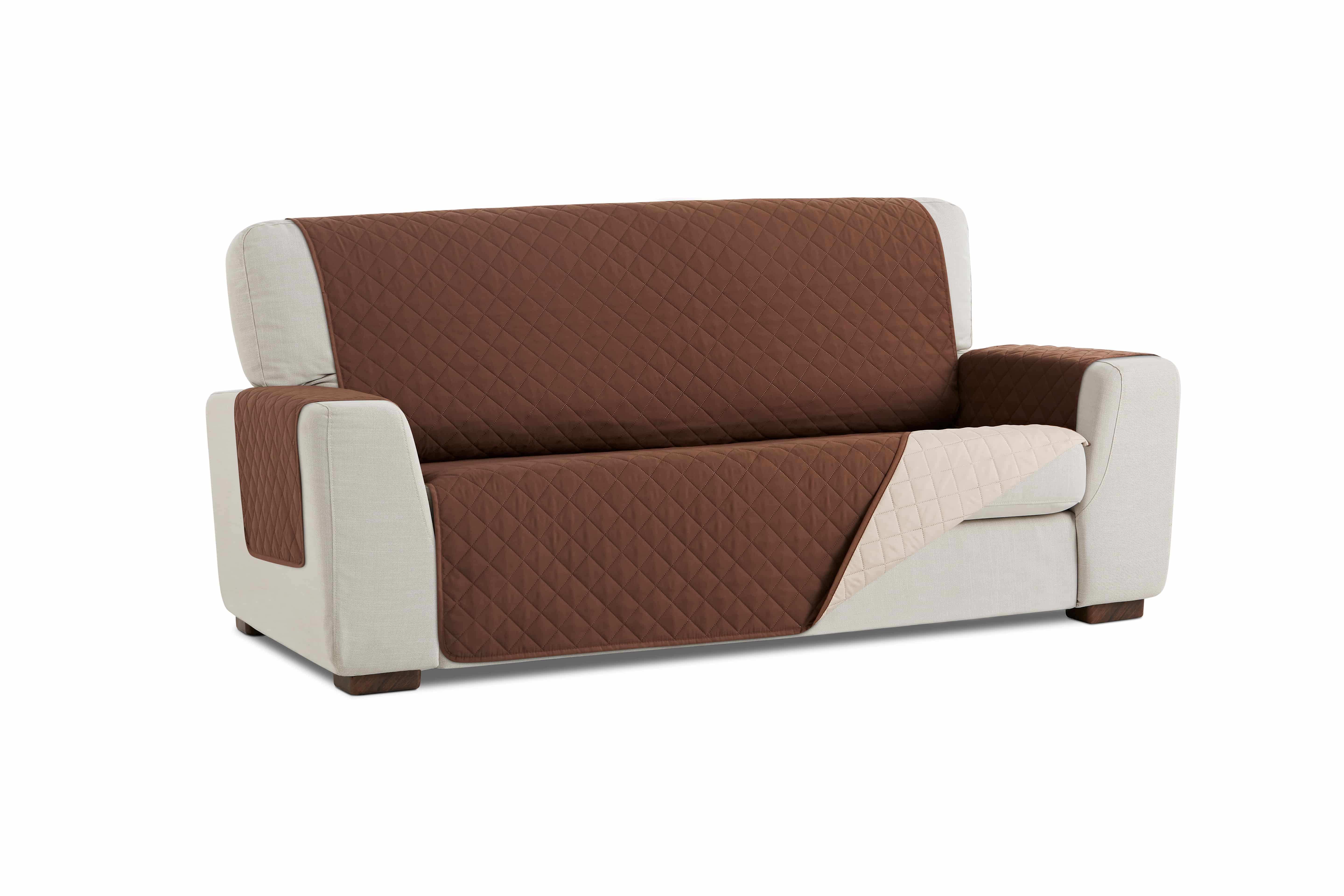 PovlečemeVás Oboustranný potah na trojkřeslo - béžová, hnědá