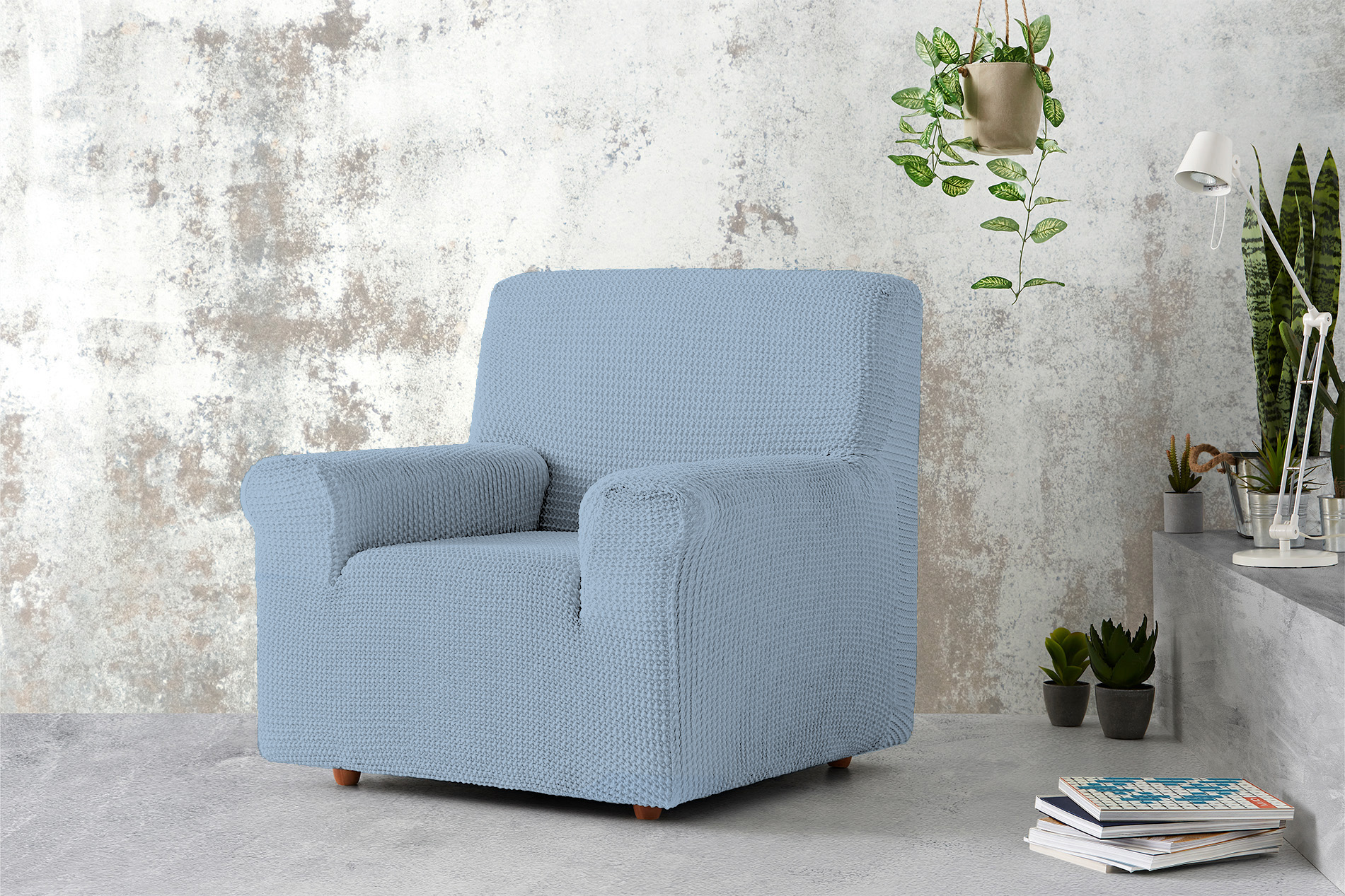 PovlečemeVás Napínací potah na křeslo - světle modrý