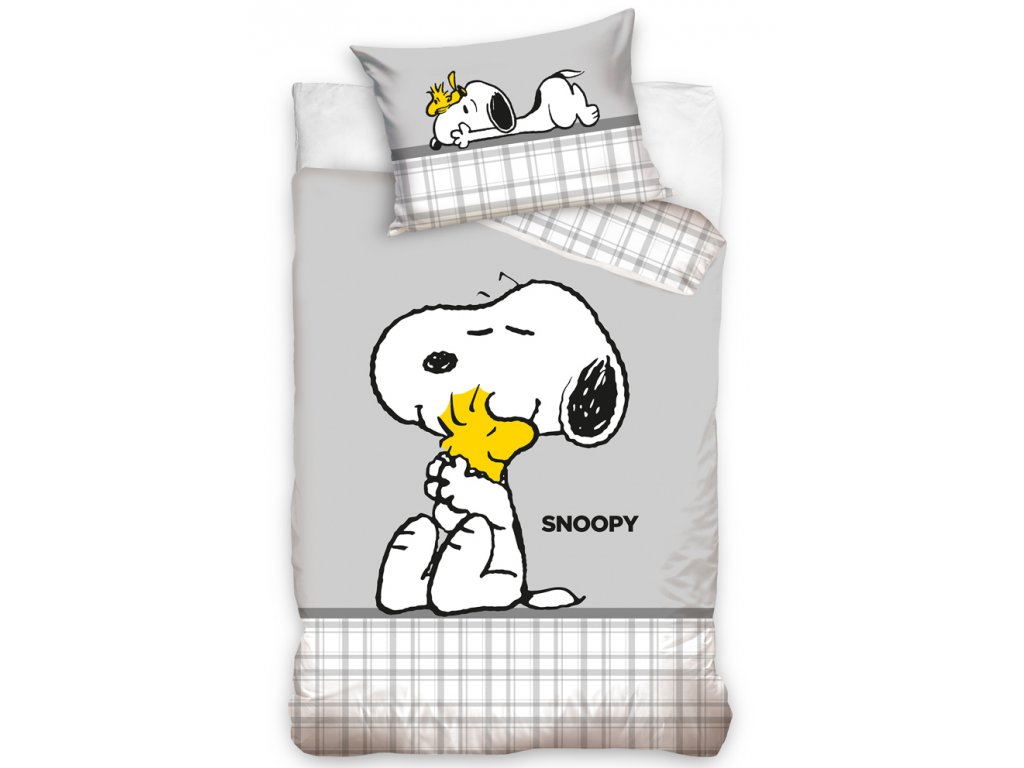 Levně Carbotex Povlečení do postýlky 100x135 + 40x60 cm - Snoopy Nejlepší kamarádi