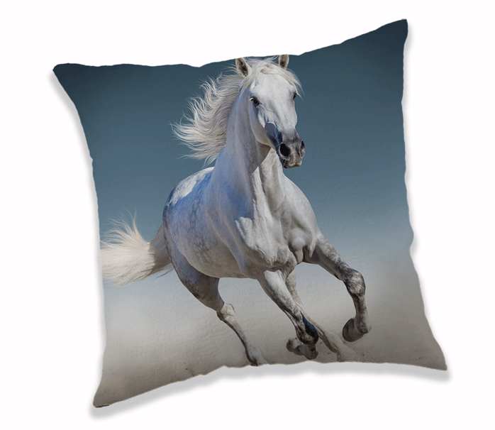 Levně Dekorační polštářek 40x40 cm - Bílý kůň "White horse"