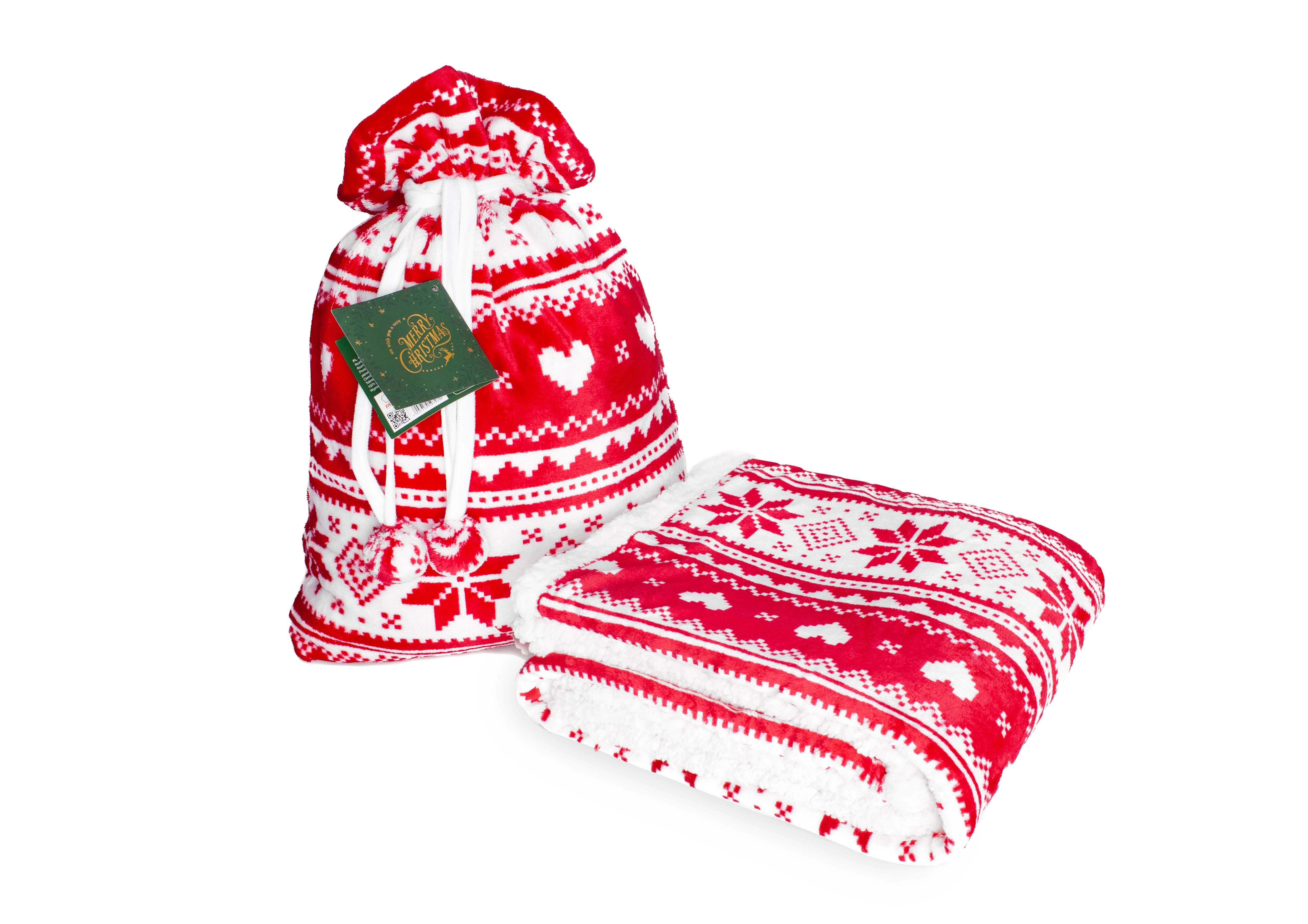 Levně Vánoční deka beránková 150x200 cm - Červená