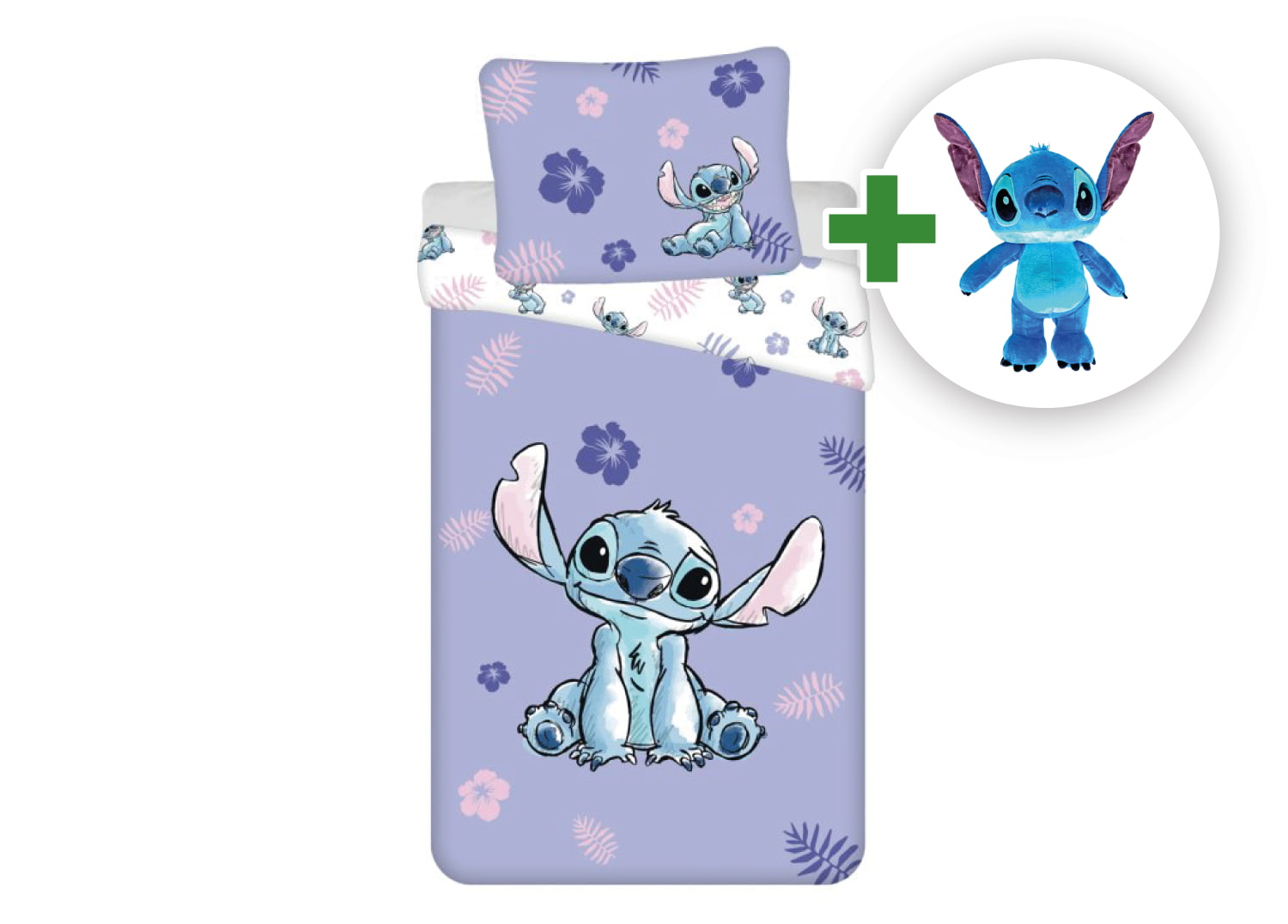 Levně Sada povlečení Lilo a Stitch + plyšová hračka Stitch se zvukem