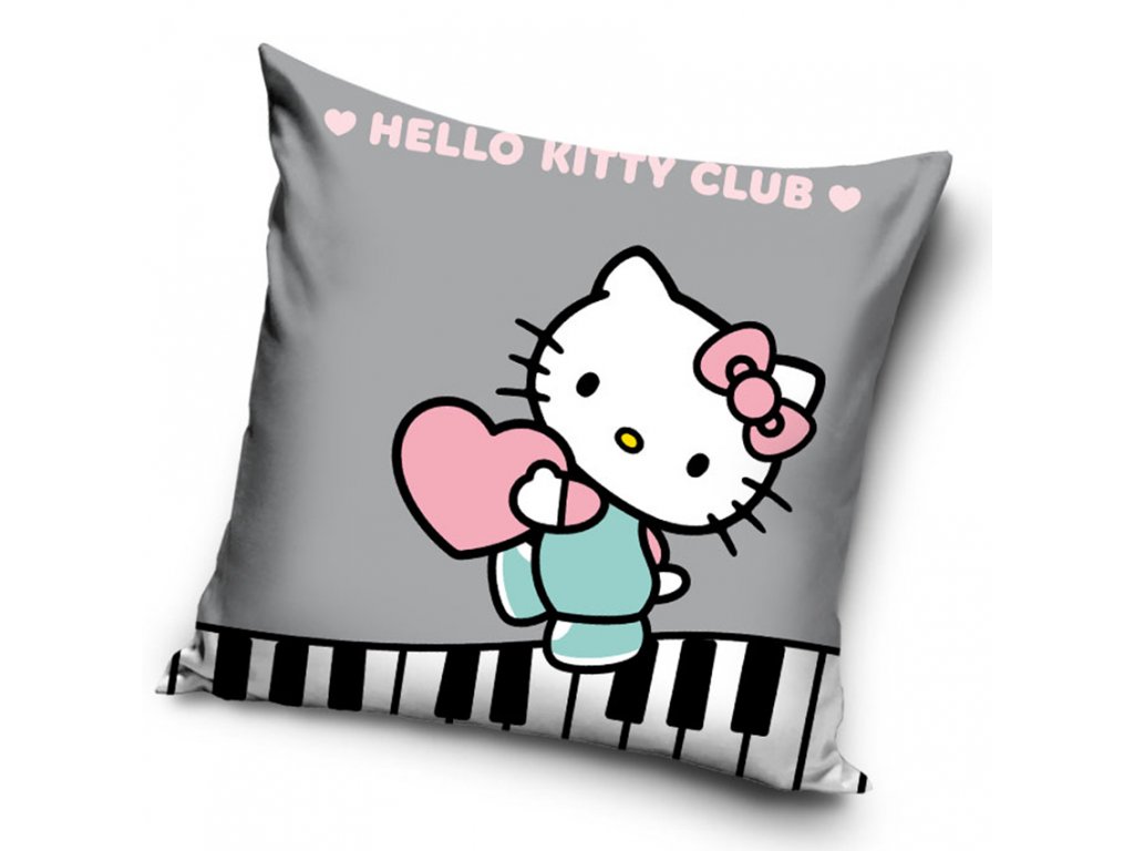 Levně Carbotex Povlak na polštářek 40x40 cm - Hello Kitty Love piano