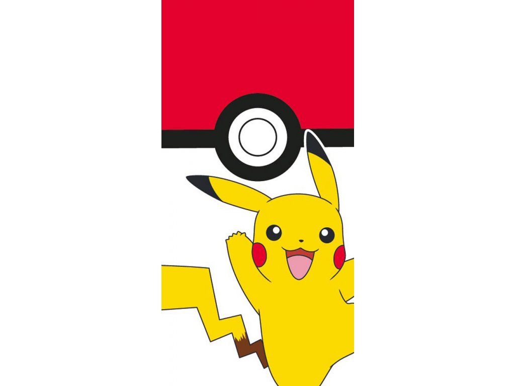 Levně Bavlněná froté osuška 70x140 cm - Pokémon Pokéball a Pikachu