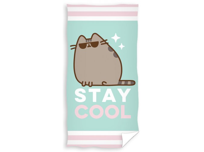 Levně Carbotex Bavlněná froté osuška 70x140 cm - Kočička Pusheen Stay cool