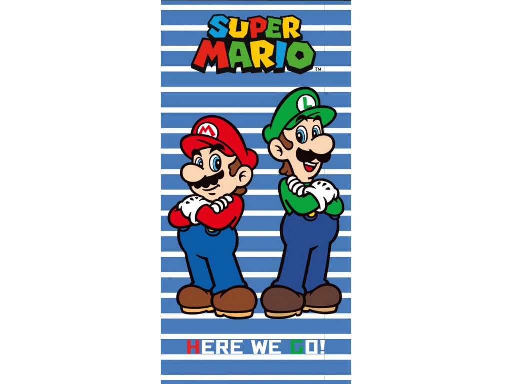 Levně Bavlněná froté osuška 70x140 cm - Super Mario a Luigi