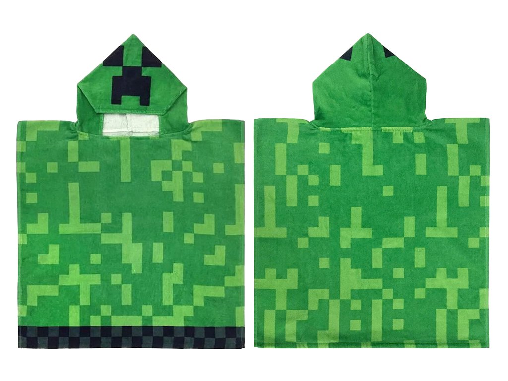 Levně Carbotex Dětské pončo 50x115 cm - Minecraft Creeper Explode