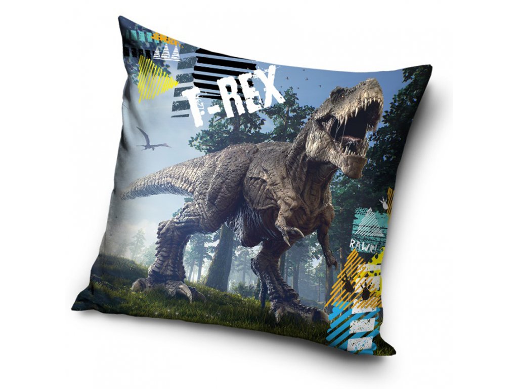 Levně Carbotex Povlak na polštářek 40x40 cm - T-Rex