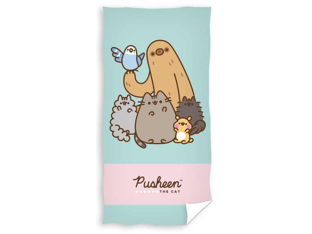 Levně Carbotex Bavlněná froté osuška 70x140 cm - Kočička Pusheen Gund Stromy Pip Bo a Cheek