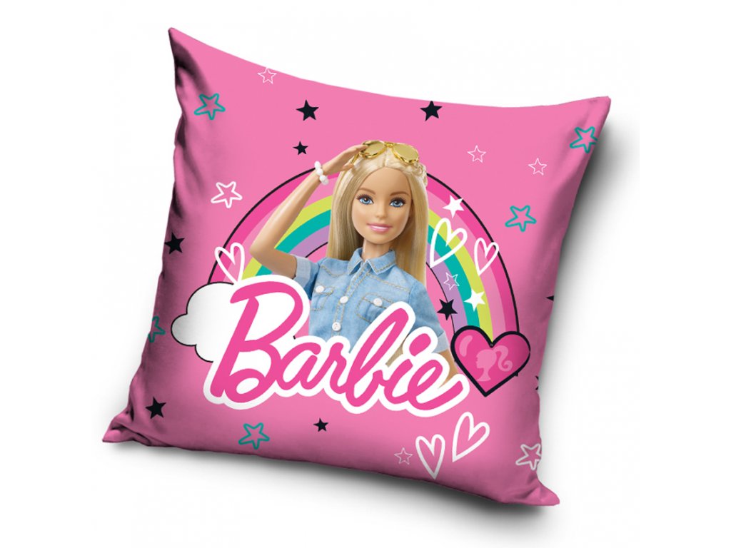 Levně Carbotex Povlak na polštářek 40x40 cm - Barbie Kouzelná duha