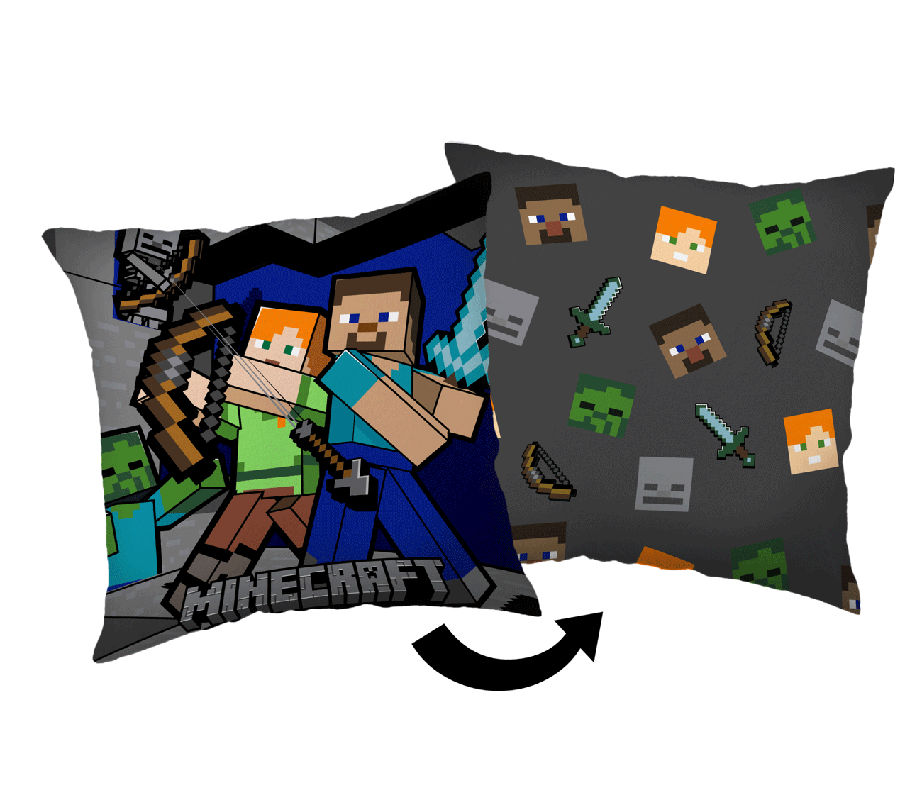 Levně Dekorační polštářek 40x40 cm - Minecraft Survival Mode