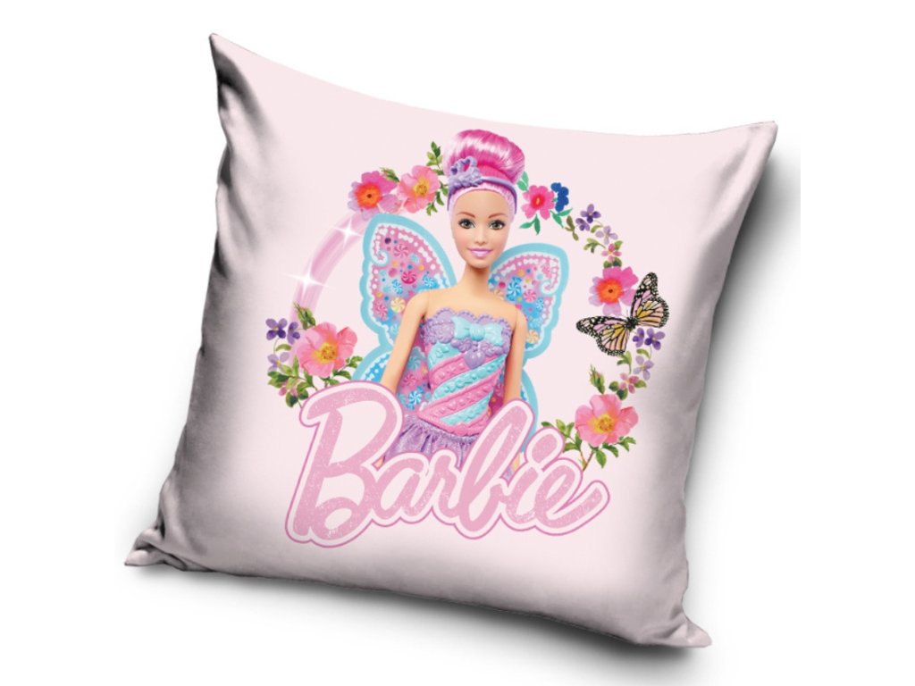 Levně Carbotex Povlak na polštářek 40x40 cm - Barbie Motýlí princezna