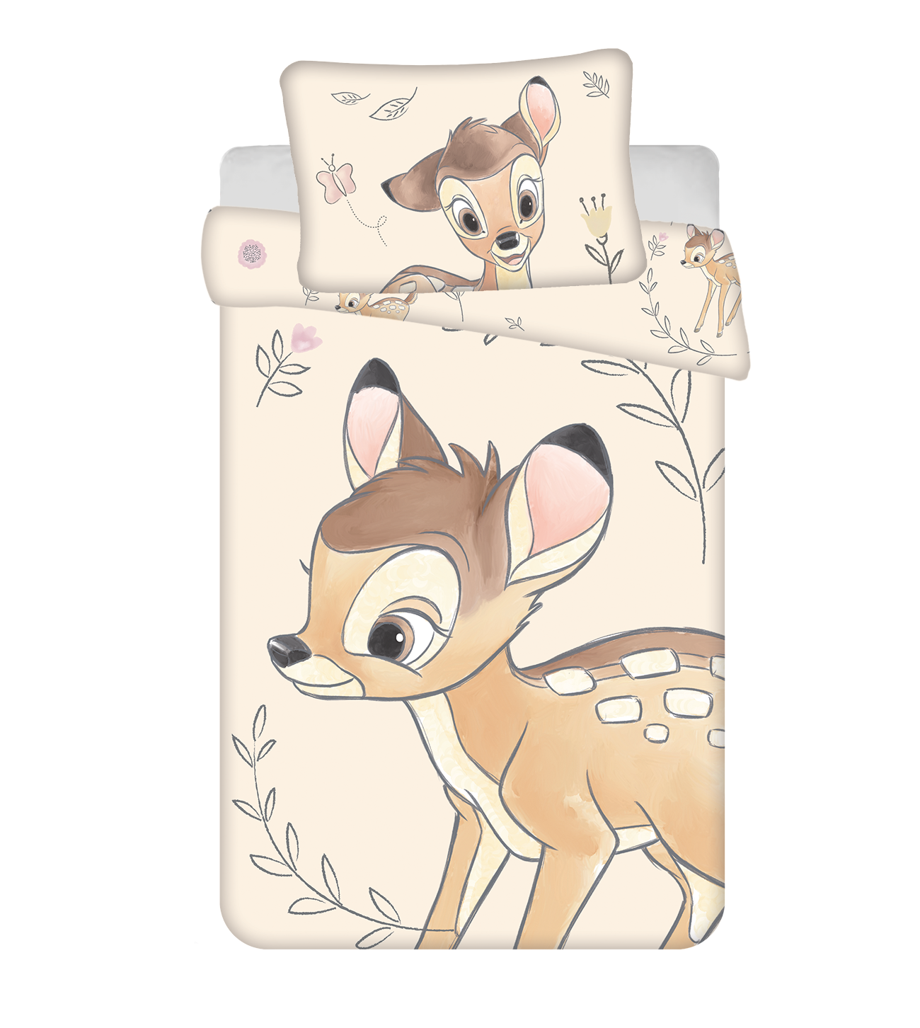 Jerry Fabrics Povlečení do postýlky 100x135 + 40x60 cm - Bambi "Beige"