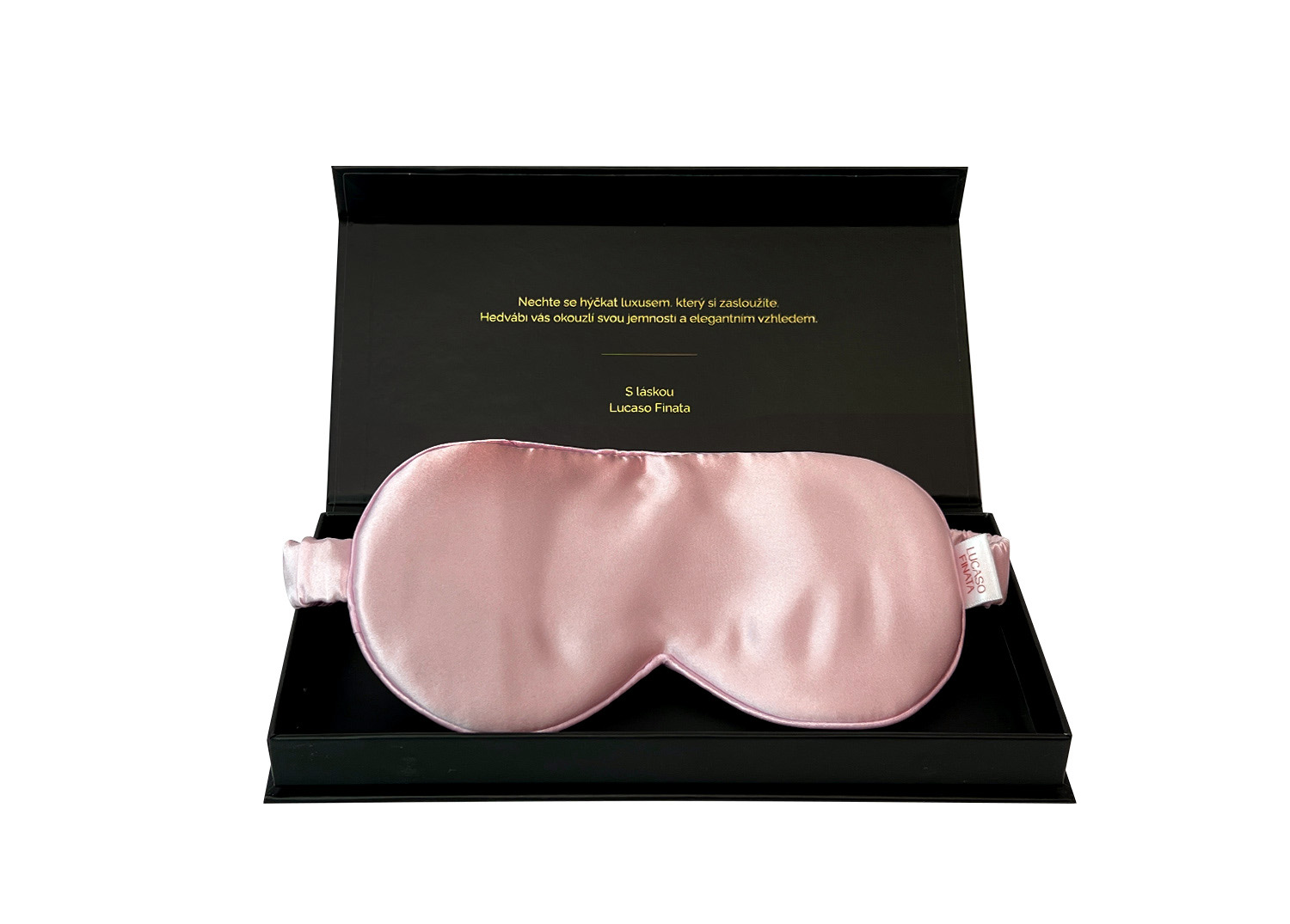 Lucaso Finata Hedvábná maska na spaní - Rose Pink